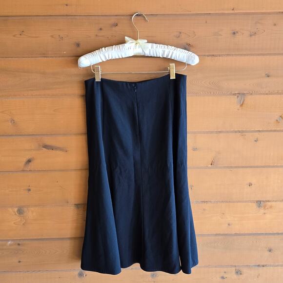 M.M Lafleur The Bushwick Skirt Black 6 Flowy Hip Skimming Flare Back Zip Bottom - Picture 3 of 6